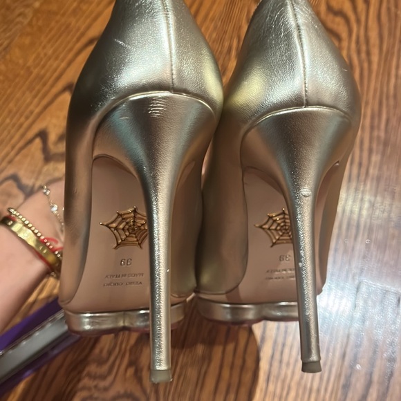 Charlotte Olympia Gold Heels - Picture 5 of 9